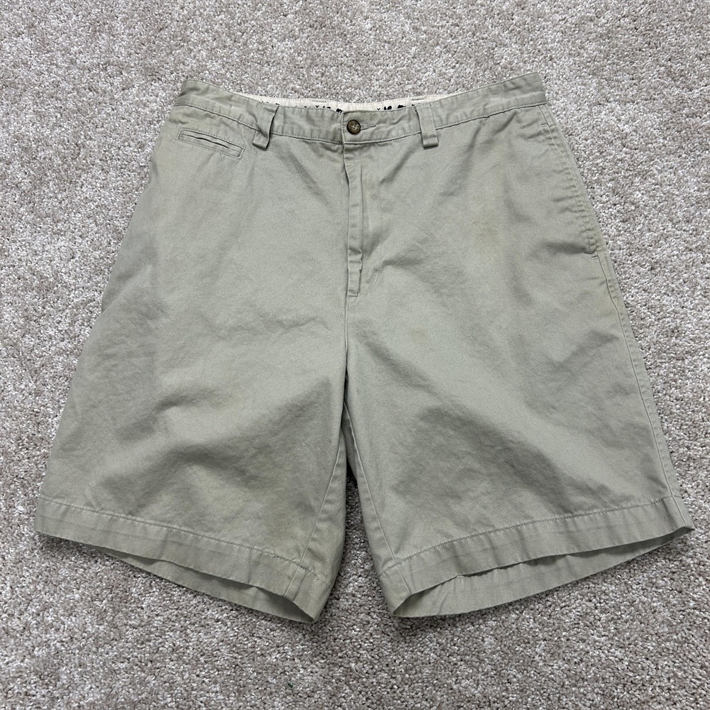 Arizona Jean Co. Chino Shorts Mens 34 Beige Flat Front 8 Inseam Casual Summer